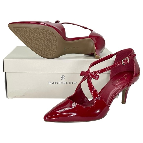Bandolino Zeffer3 Red Patent Leather Womens Heels Size 8.5M - Picture 13 of 14